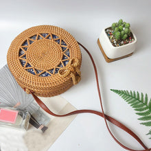 Load image into Gallery viewer, Round Rattan Bag - Sol Invictus Blue