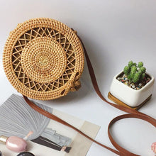 Load image into Gallery viewer, Round Rattan Bag - Sol Invictus